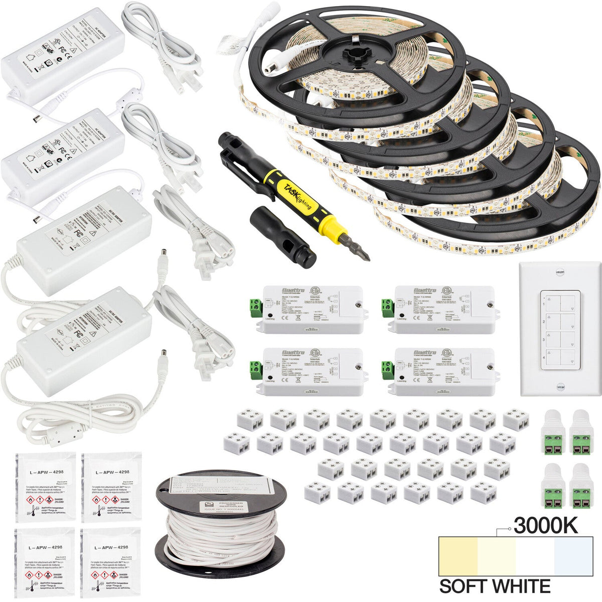 Task Lighting L-VK4Z4A-65-30 Vivid 65 Feet Tape Light Kit
