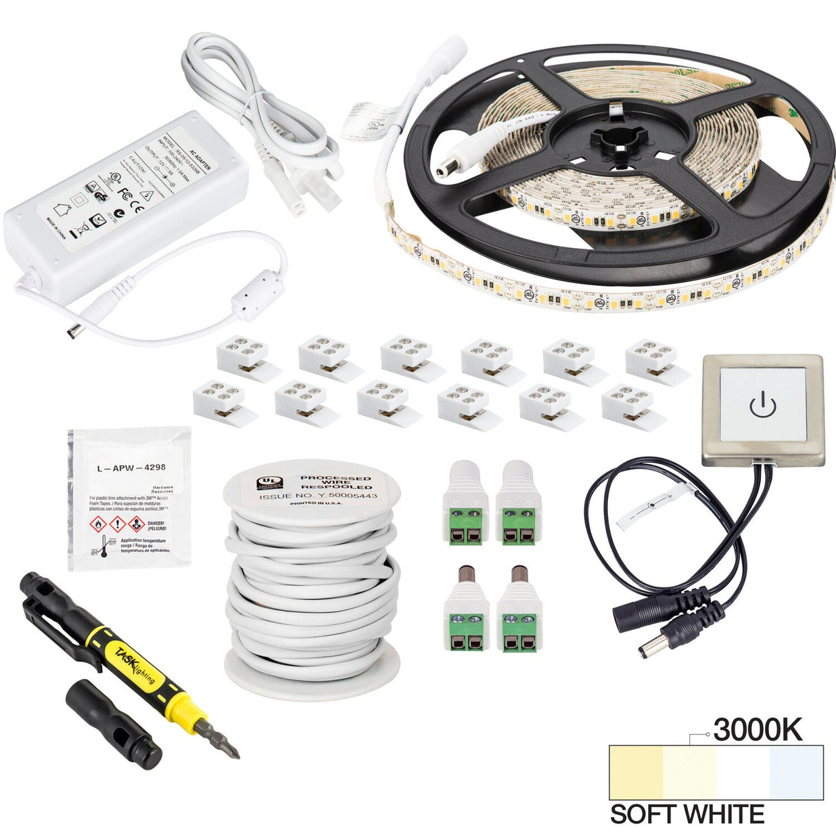 Task Lighting L-VTDK-16-30 tape light kit, front view