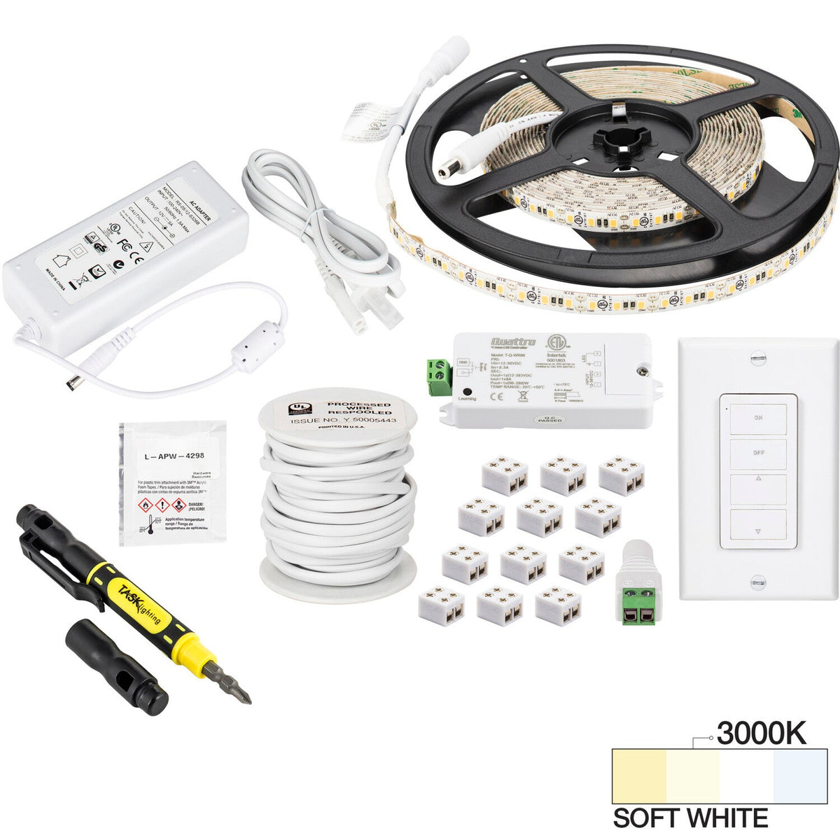 Task Lighting L-VURK-16-30 Uno Retail Packaged Vivid 16 Feet Tape Light Kit