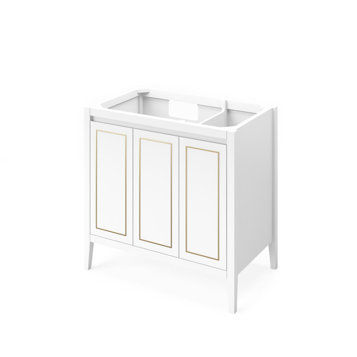 Jeffrey Alexander Percival 36" White Single Sink Bathroom Vanity with Black Granite Top - 8 in. Widespread Faucet Top product image 2
