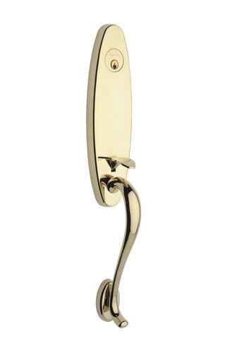 Copper Creek LN4610PVD lifetime polished brass single cylinder handleset