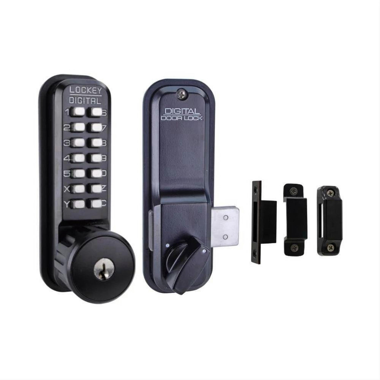 Lockey 2200JBMGKO 2200-KO Mechanical Keyless Surface Mount Deadbolt with Key Override Jet Black