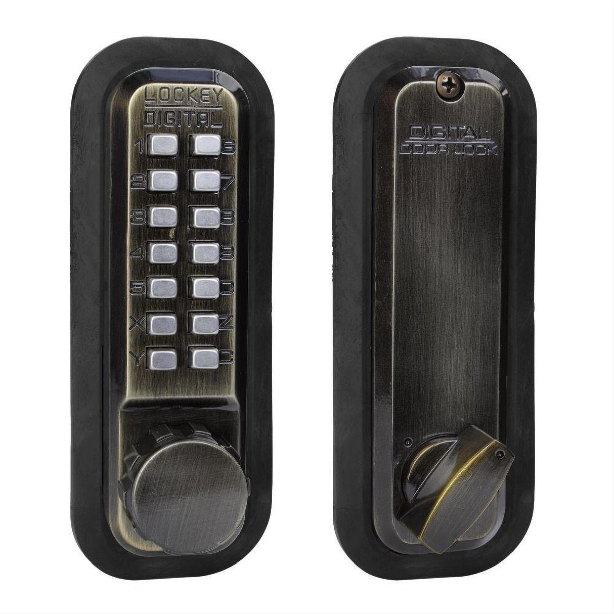 Lockey 2210AB 2210 Mechanical Keyless Deadbolt with Single Combination Antique Brass