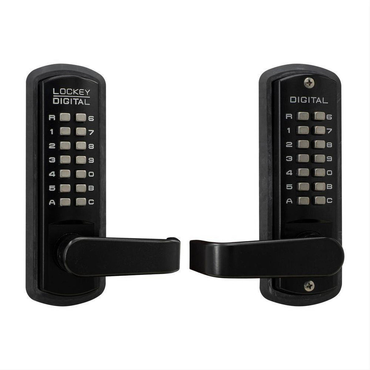 Lockey 3835JBMGDC Mechanical Keyless Lever Lock Passage Double Combination Jet Black