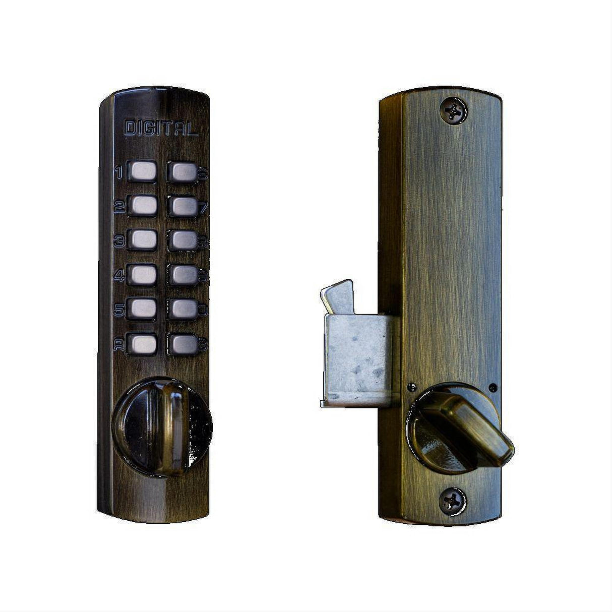 Lockey C150AB C150 Mechanical Keyless Hook Bolt Lock Antique Brass