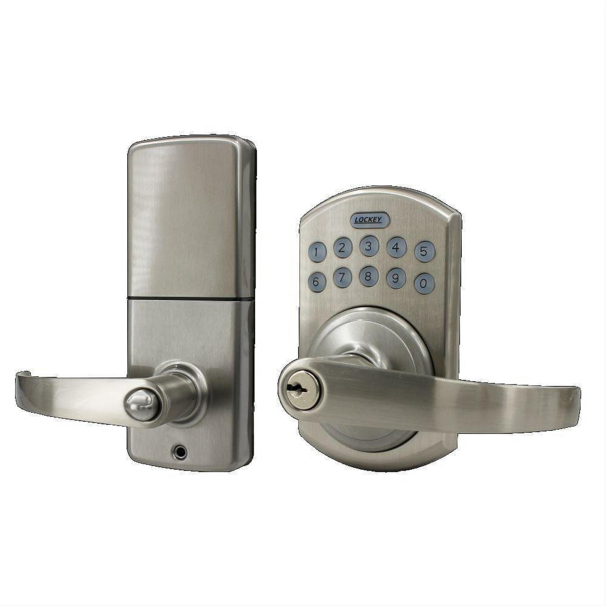 Lockey E995SN E995 Electronic Keypad Lever Lock with Remote Control Satin Nickel