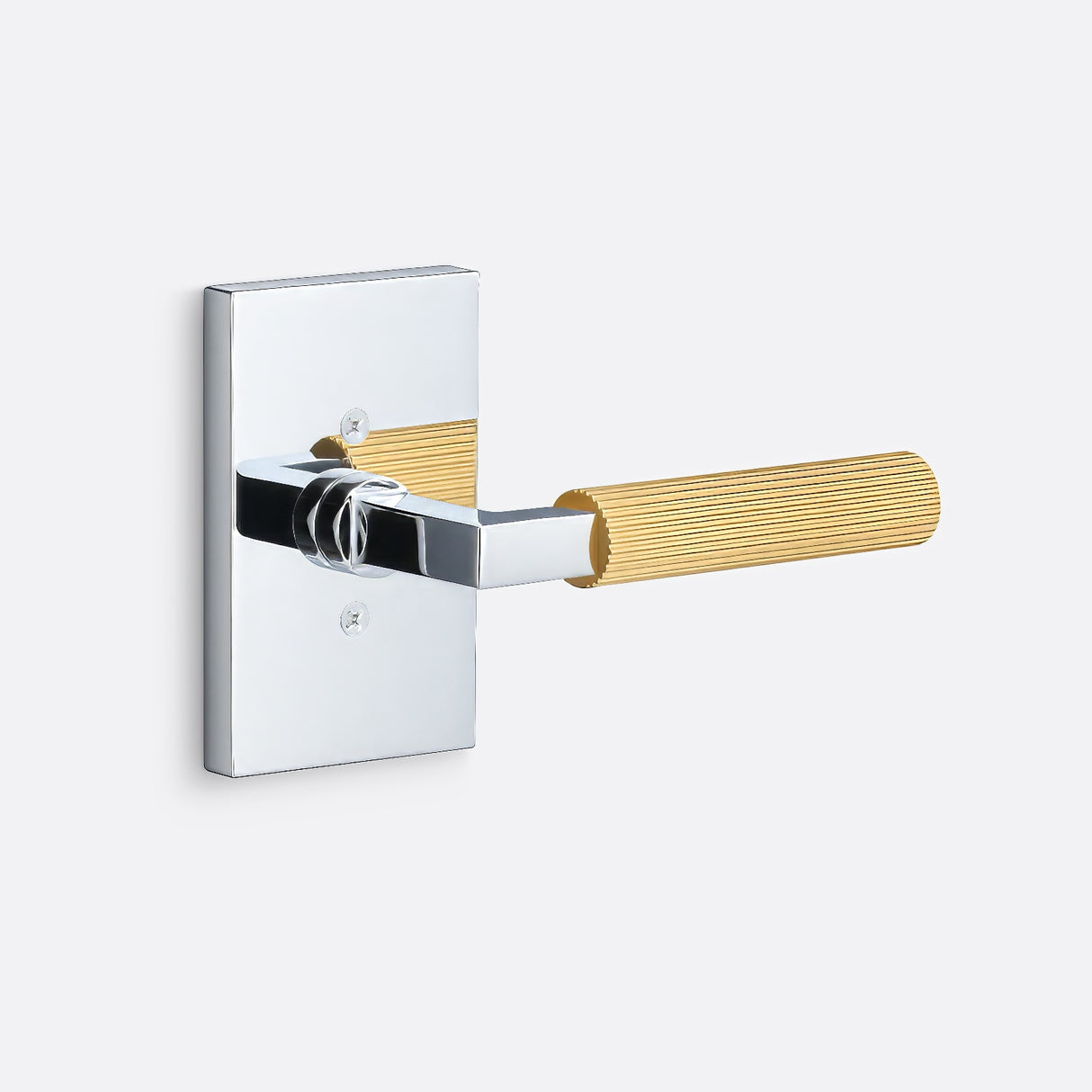 Sure-Loc LV100 26 GRIP-SKN SB polished chrome / satin brass dummy door lever