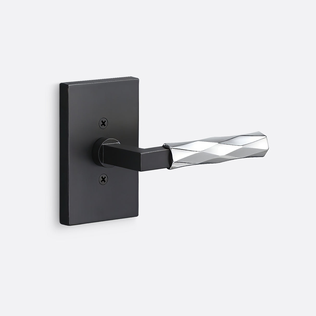 Sure-Loc LV100 FBL GRIP-VT 26 flat black / polished chrome dummy door lever