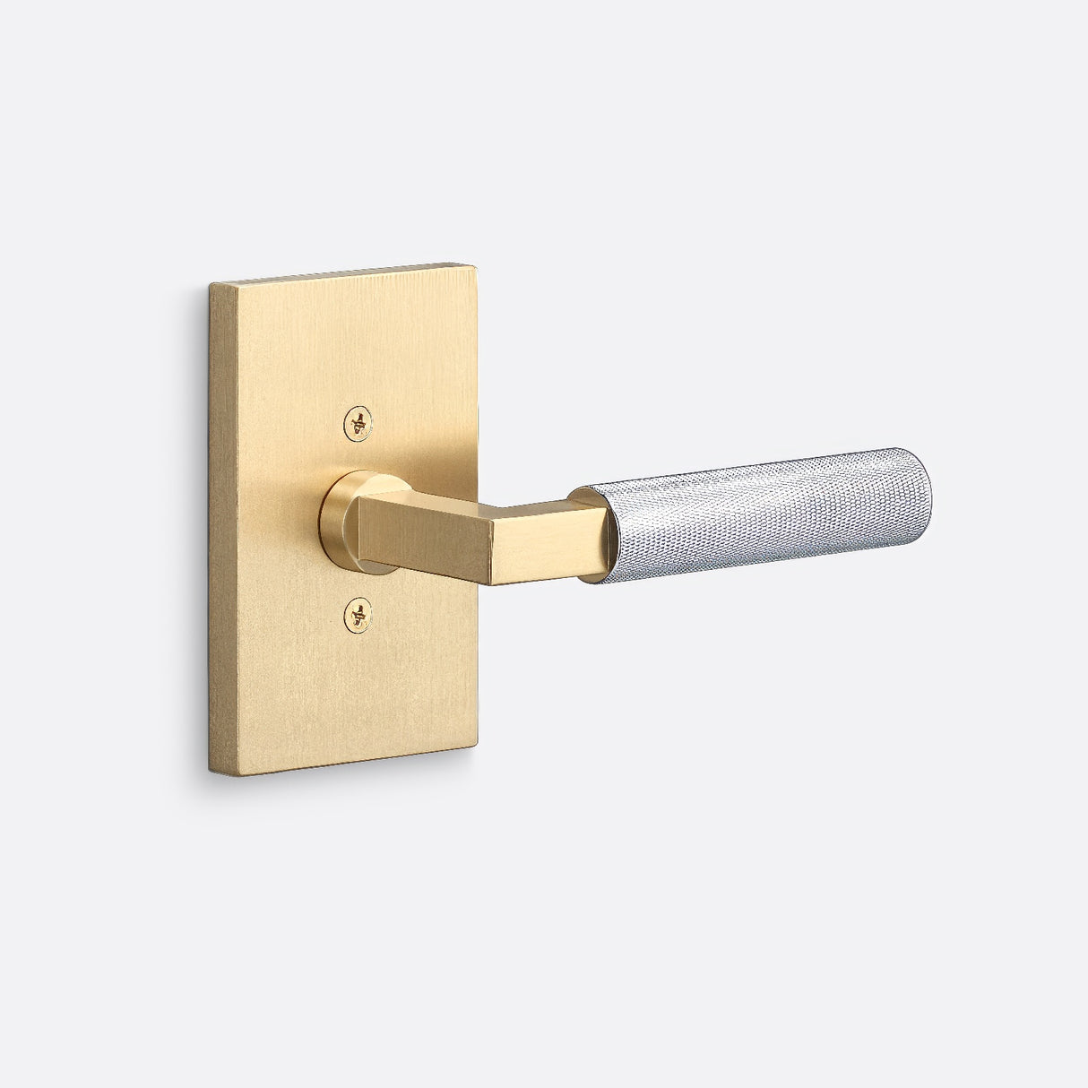 Sure-Loc LV100 SB GRIP-KN 26 satin brass / polished chrome dummy door lever