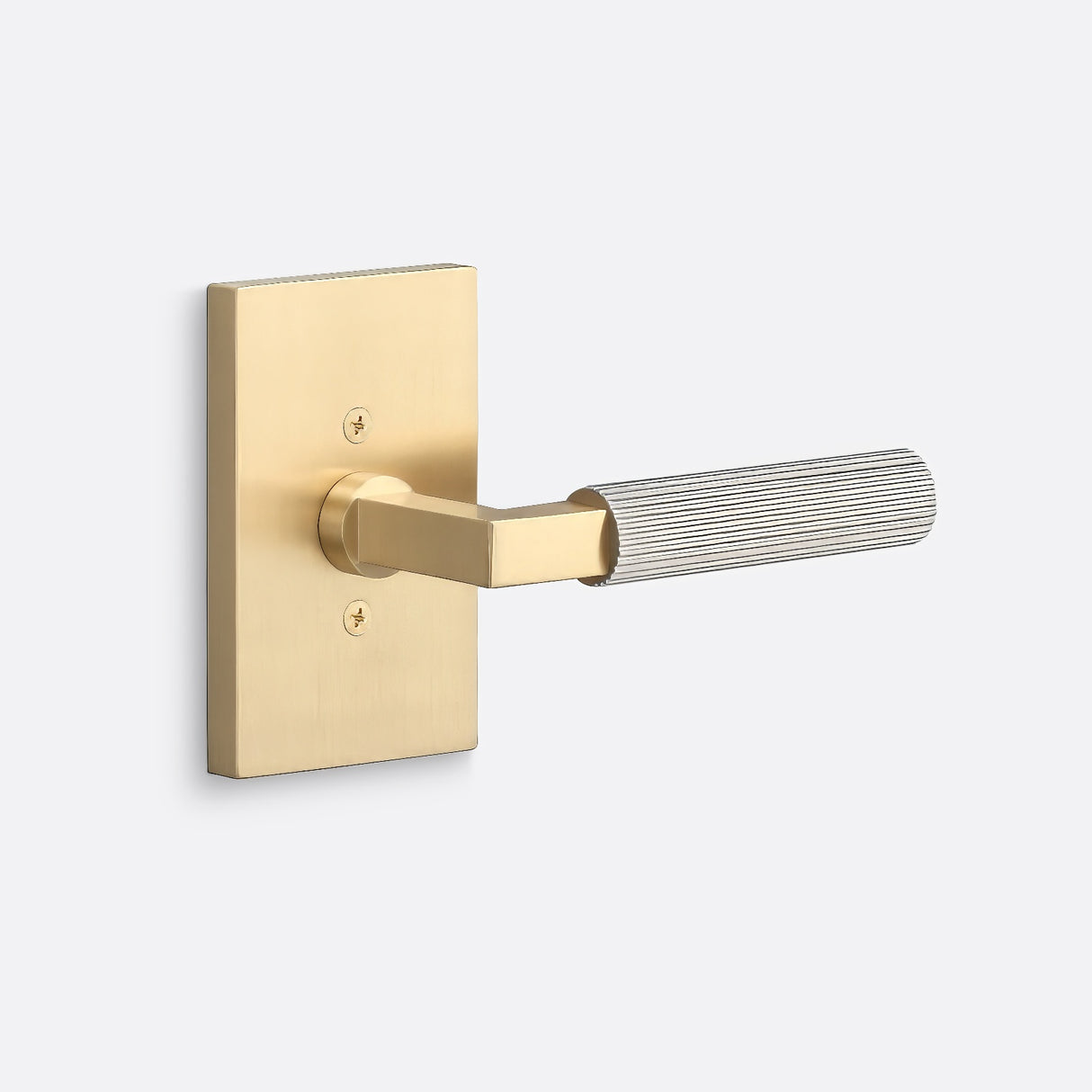 Sure-Loc LV100 SB GRIP-SKN 15 satin brass / satin nickel dummy door lever