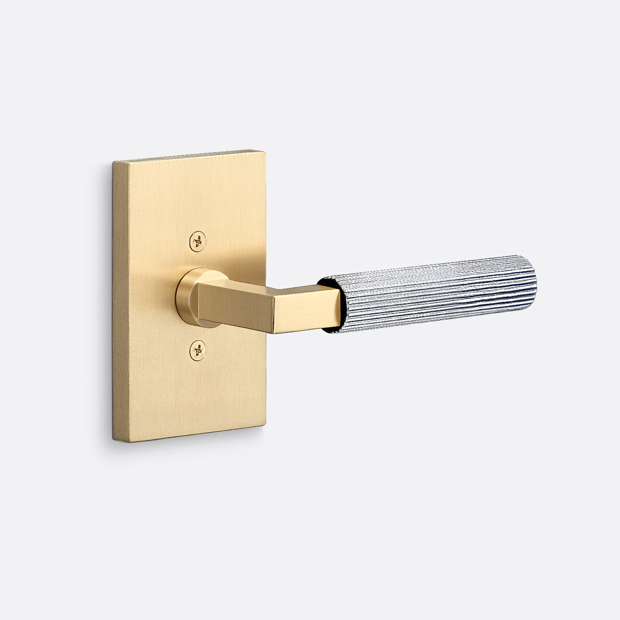Sure-Loc LV100 SB GRIP-SKN 26 satin brass / polished chrome dummy door lever