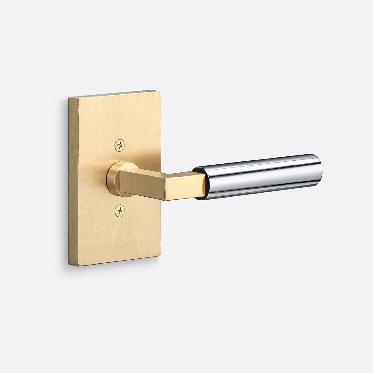 Sure-Loc LV100 SB GRIP-SM 26 satin brass / polished chrome dummy door lever