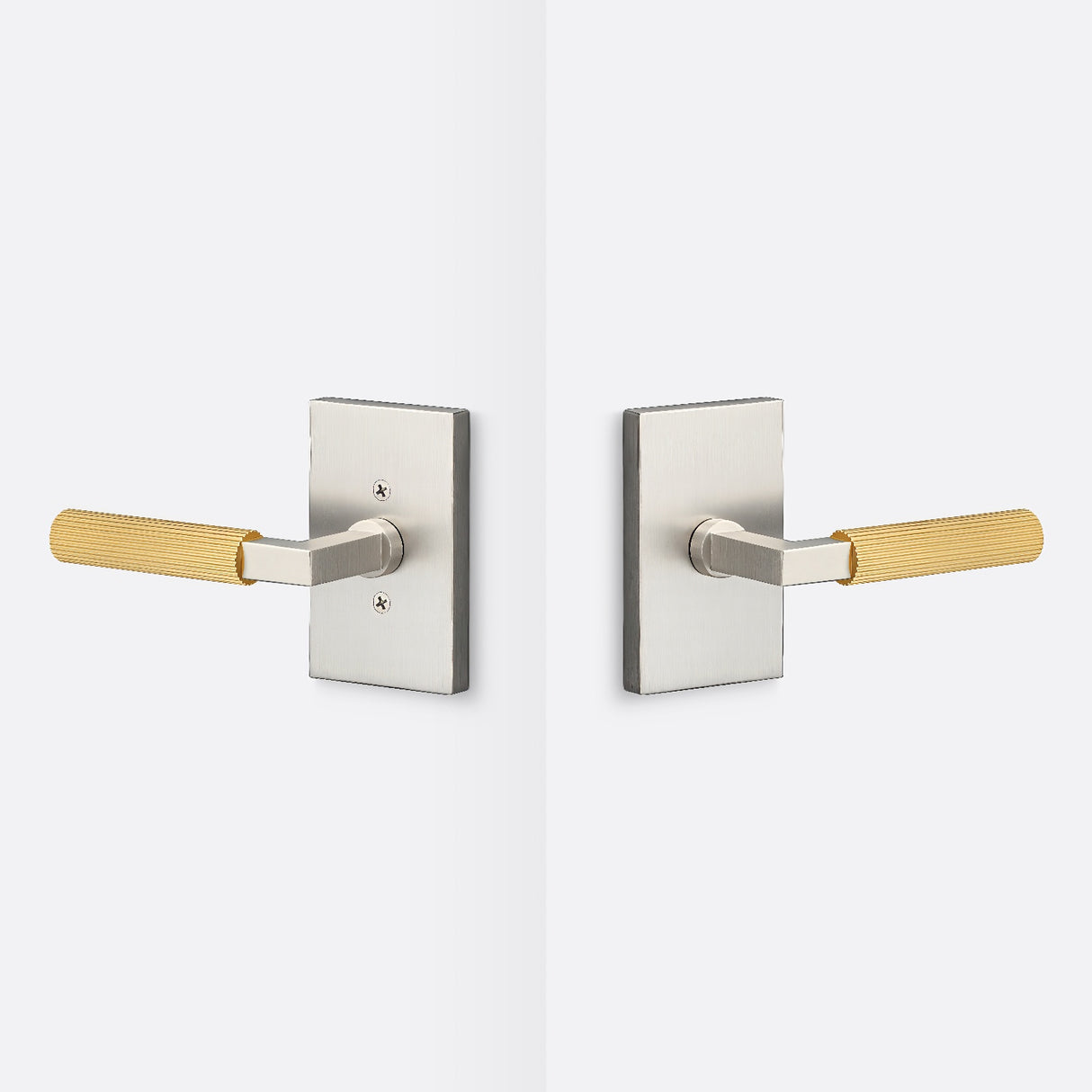 Sure-Loc LV101 15 GRIP-SKN SB satin nickel / satin brass passage door lever