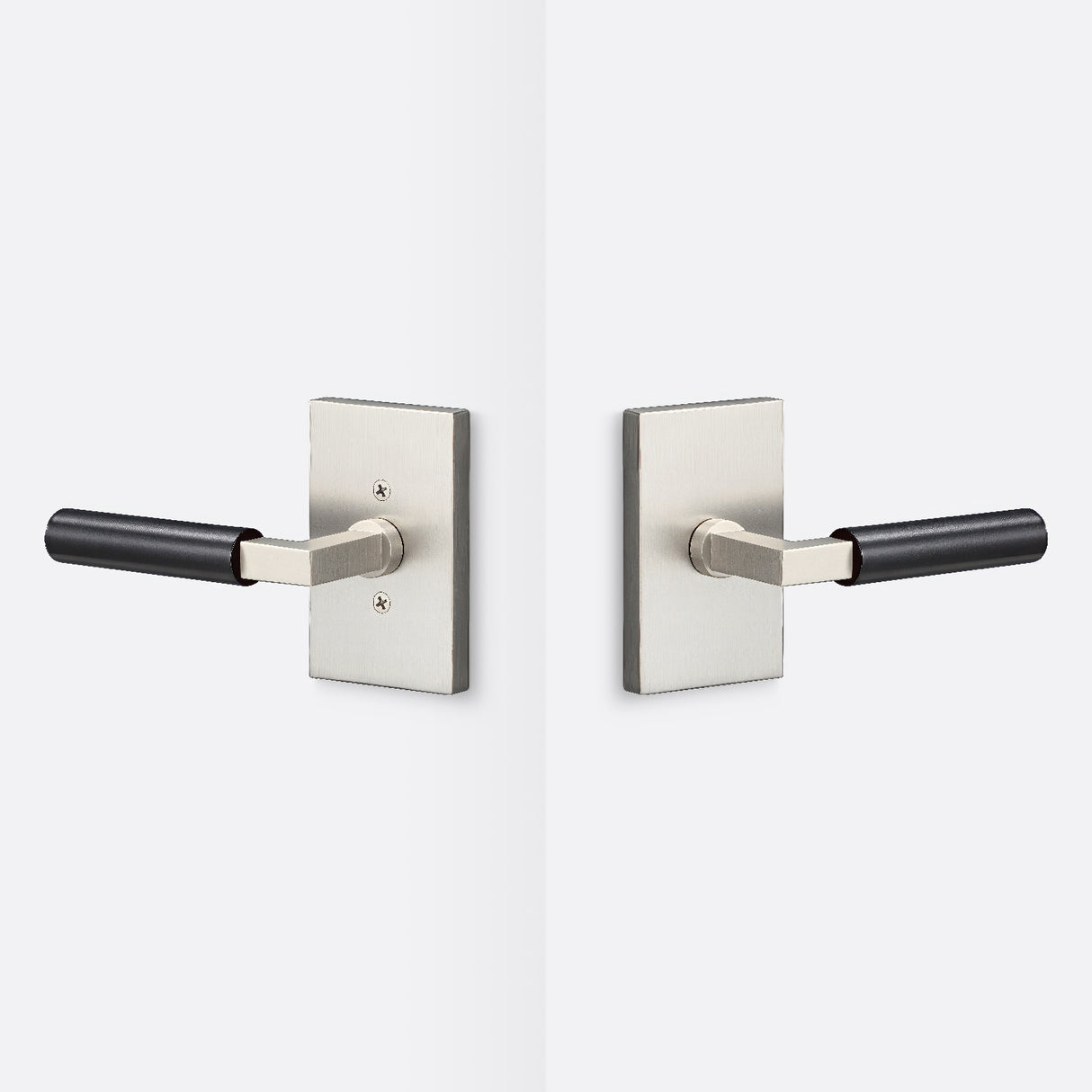 Sure-Loc LV101 15 GRIP-SM FBL satin nickel / flat black passage door lever