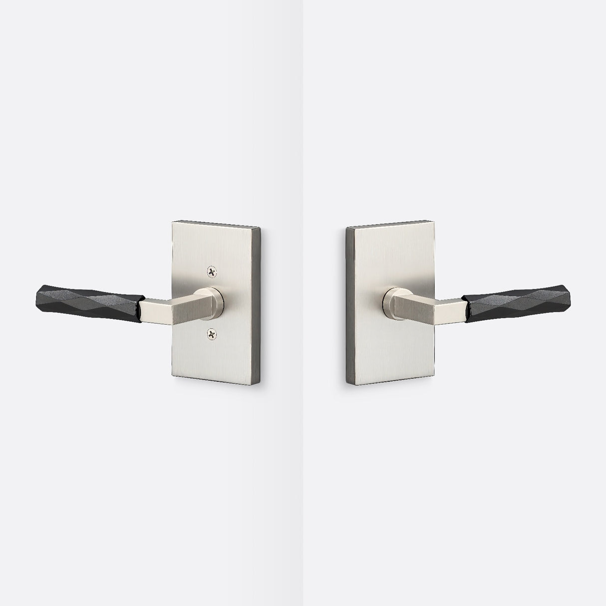 Sure-Loc LV101 15 GRIP-VT FBL satin nickel / flat black passage door lever