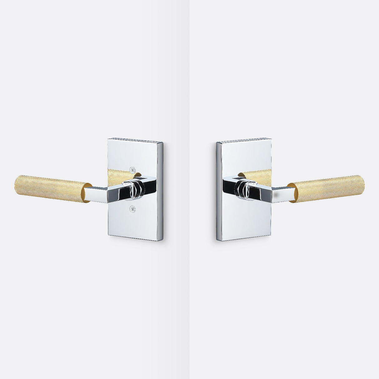 Sure-Loc LV101 26 GRIP-KN SB polished chrome / satin brass passage door lever