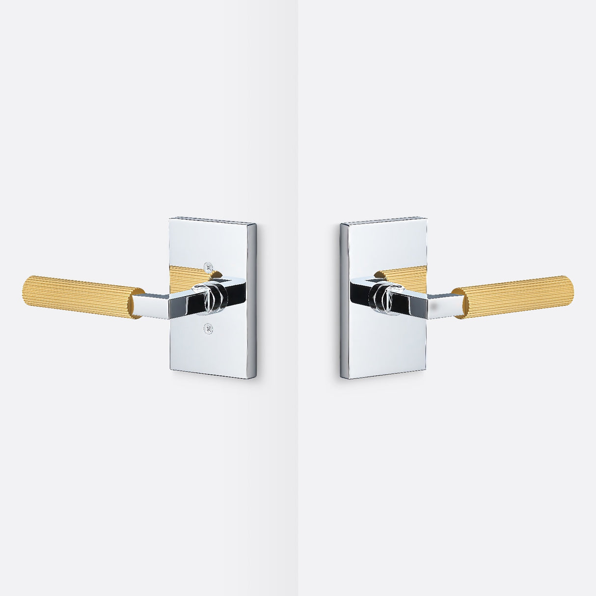 Sure-Loc LV101 26 GRIP-SKN SB polished chrome / satin brass passage door lever