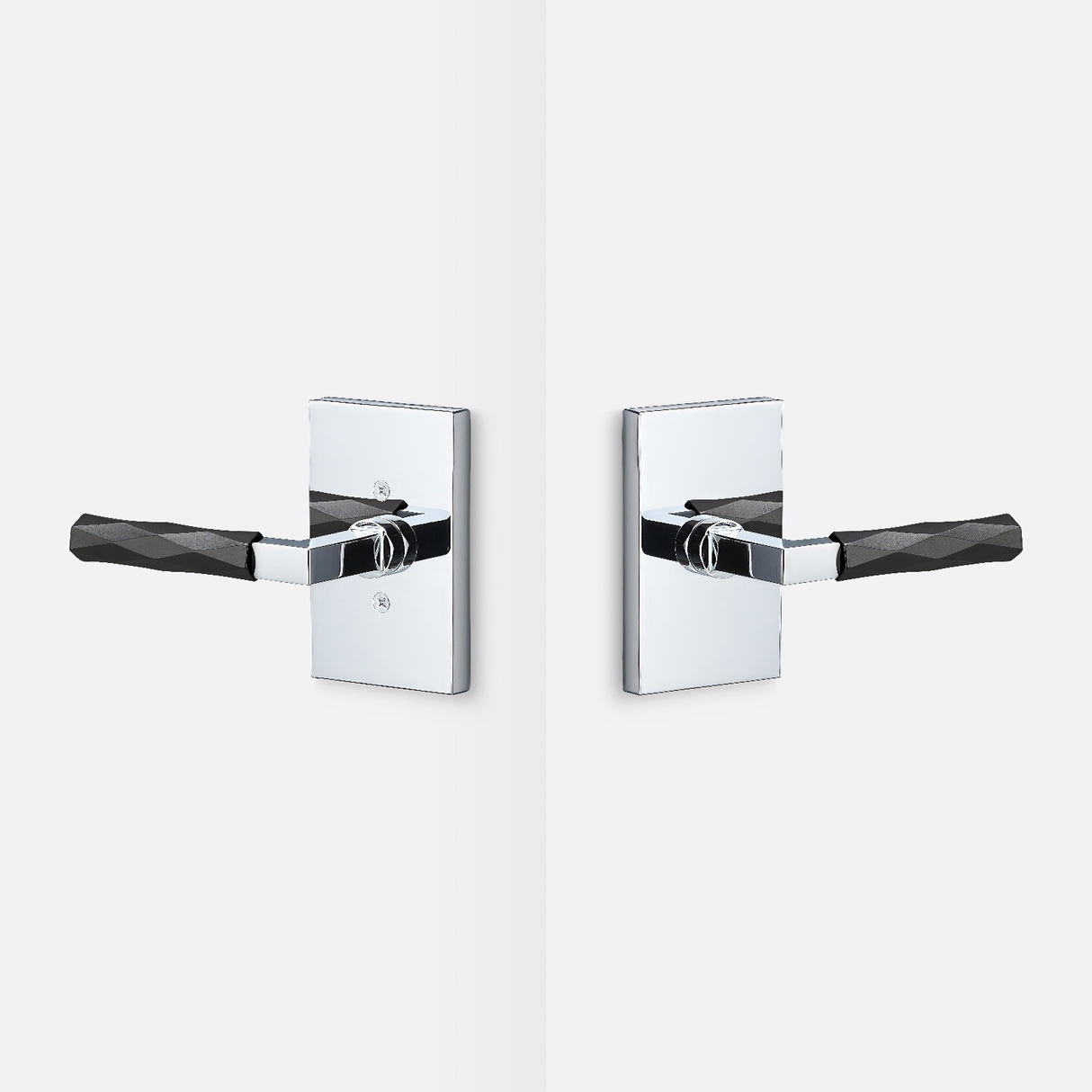 Sure-Loc LV101 26 GRIP-VT FBL polished chrome / flat black passage door lever