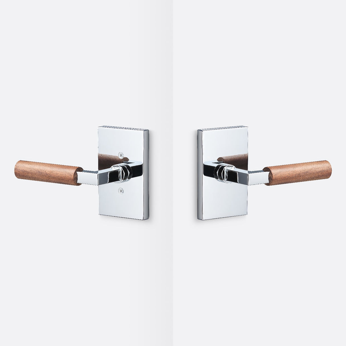 Sure-Loc LV101 26 GRIP-WN polished chrome / walnut passage door lever
