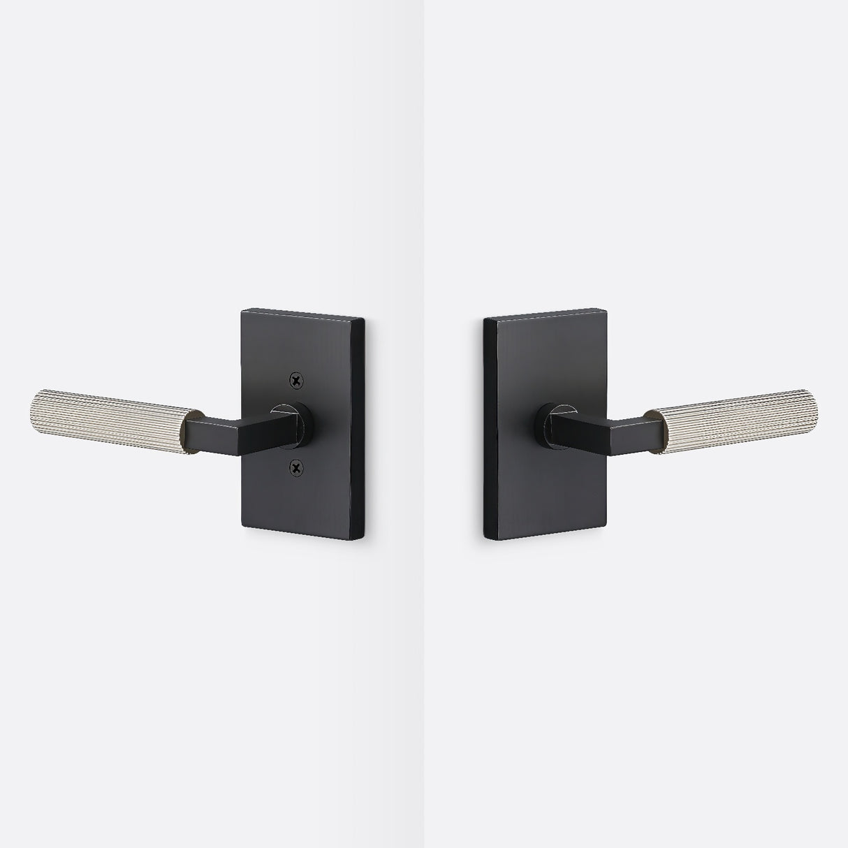 Sure-Loc LV101 FBL GRIP-SKN 15 flat black / satin nickel passage door lever
