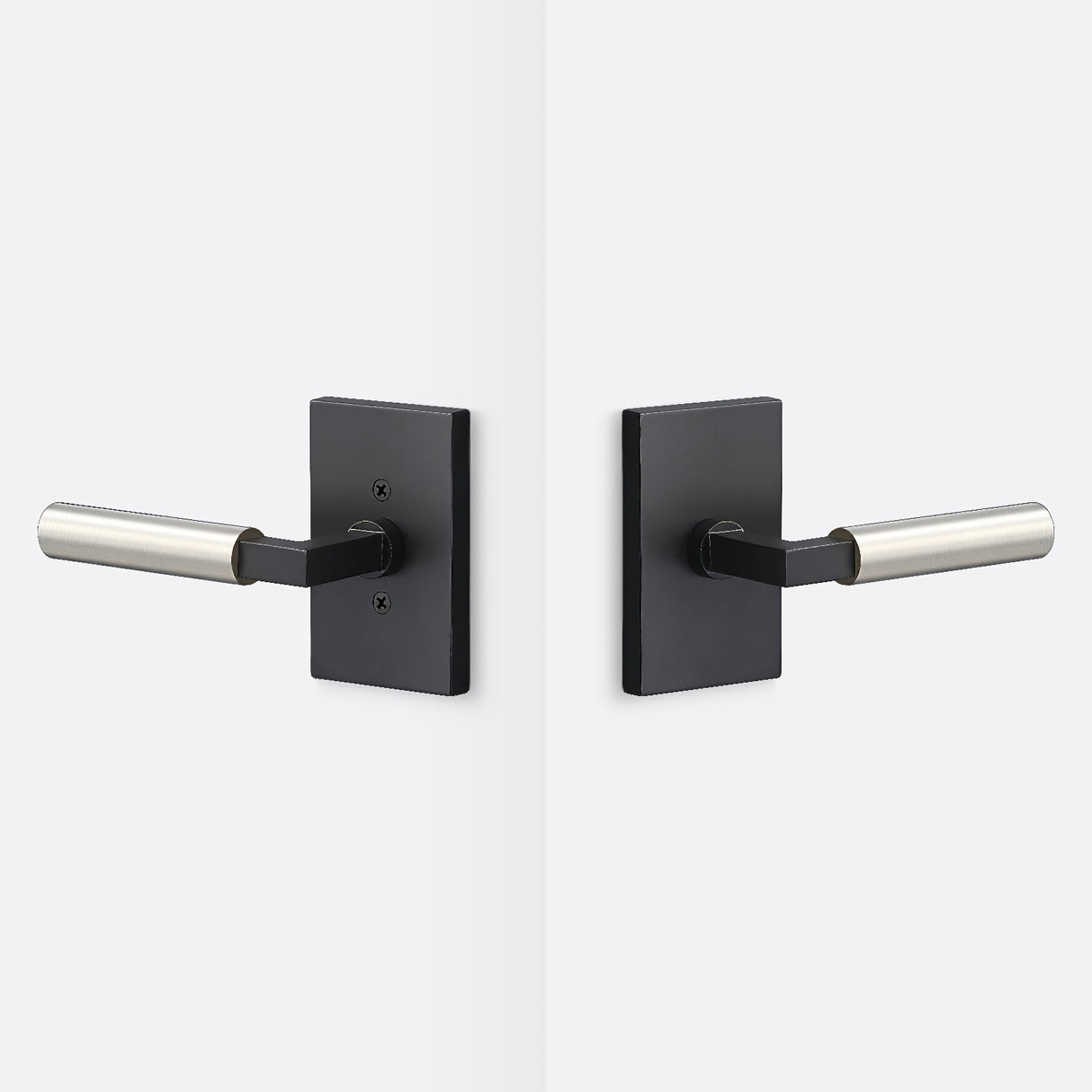 Sure-Loc LV101 FBL GRIP-SM 15 flat black / satin nickel passage door lever