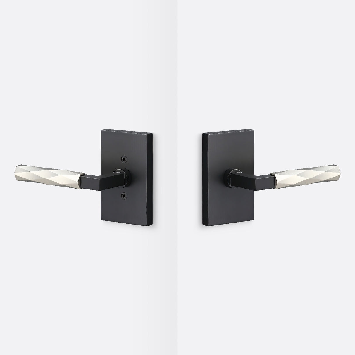 Sure-Loc LV101 FBL GRIP-VT 15 flat black / satin nickel passage door lever