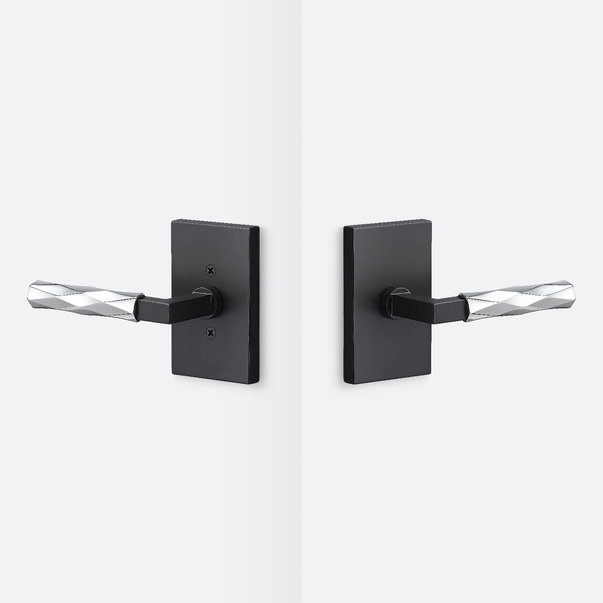 Sure-Loc LV101 FBL GRIP-VT 26 flat black / polished chrome passage door lever