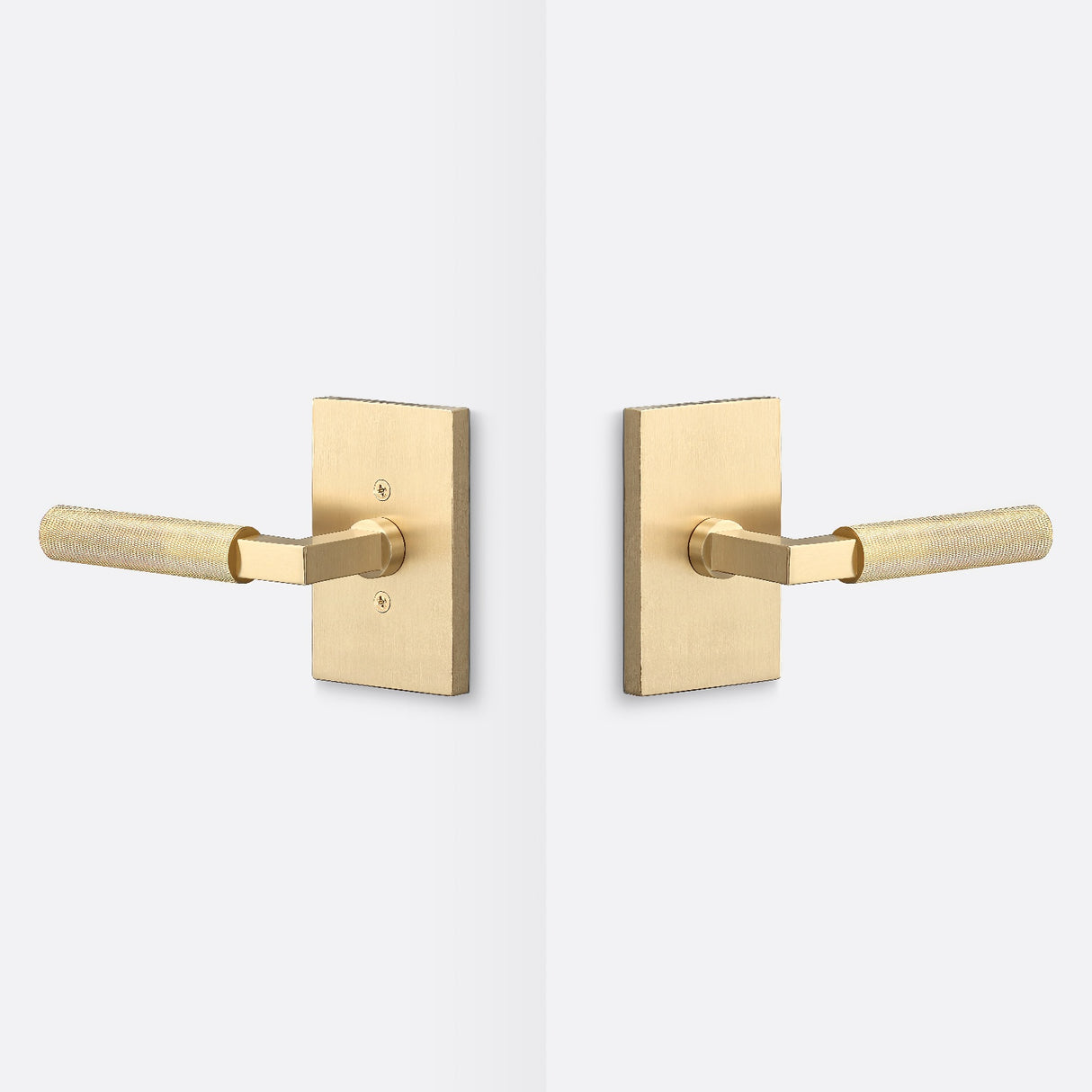 Sure-Loc LV101 SB GRIP-KN SB satin brass passage door lever
