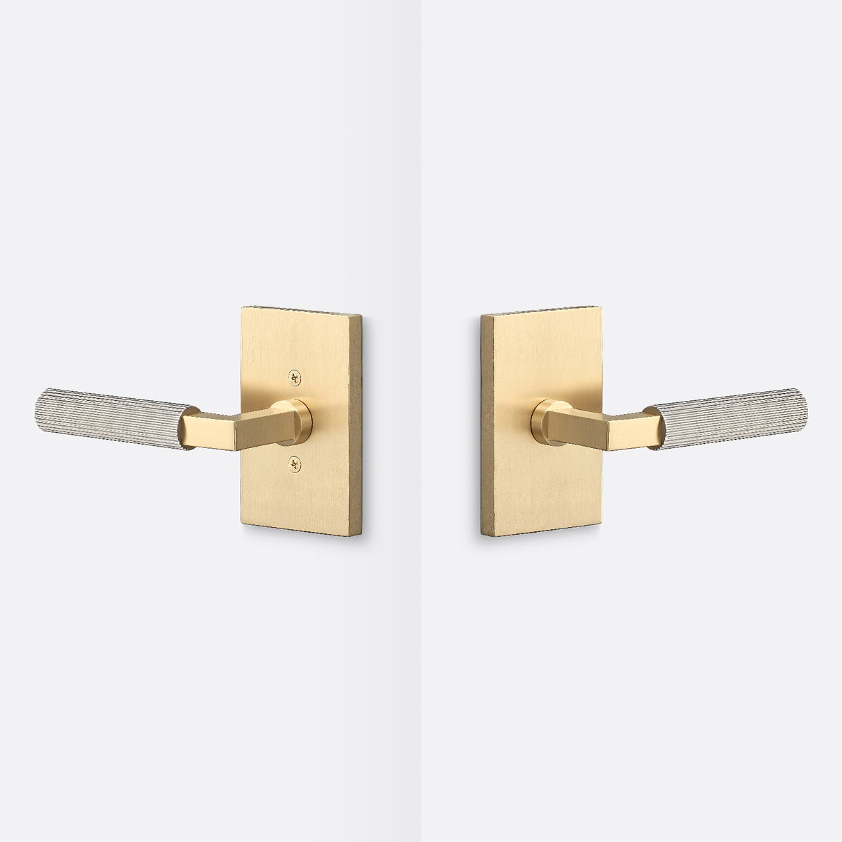 Sure-Loc LV101 SB GRIP-SKN 15 satin brass / satin nickel passage door lever