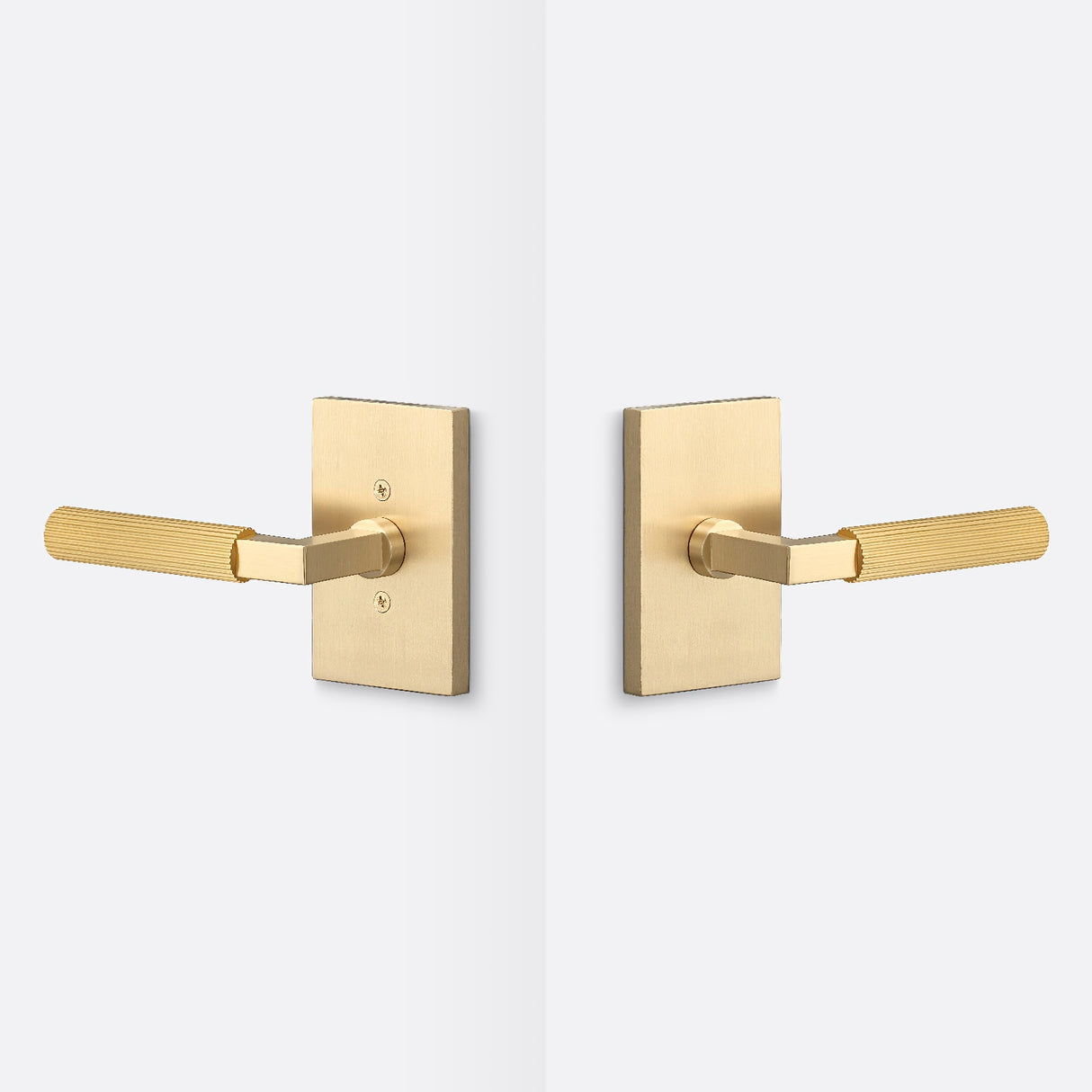Sure-Loc LV101 SB GRIP-SKN SB satin brass passage door lever