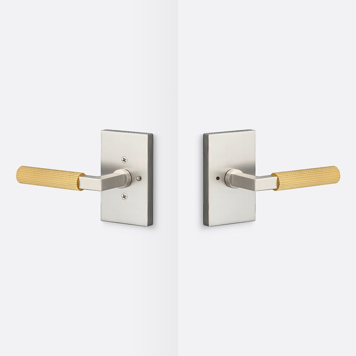 Sure-Loc LV102 15 GRIP-SKN SB satin nickel / satin brass privacy door lever