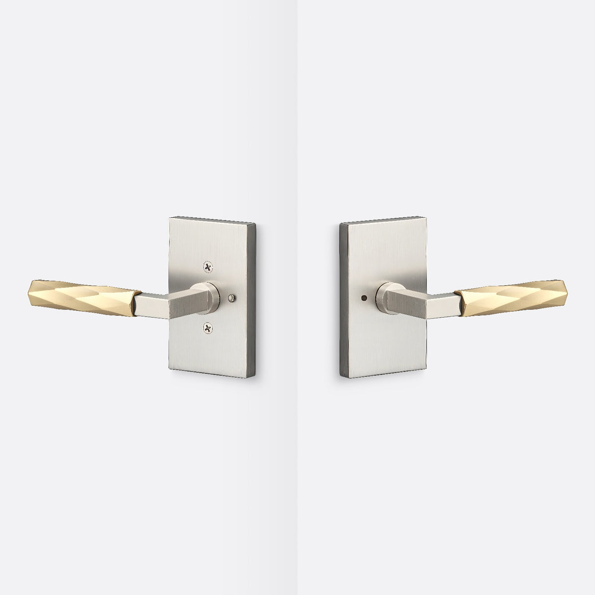 Sure-Loc LV102 15 GRIP-VT SB satin nickel / satin brass privacy door lever