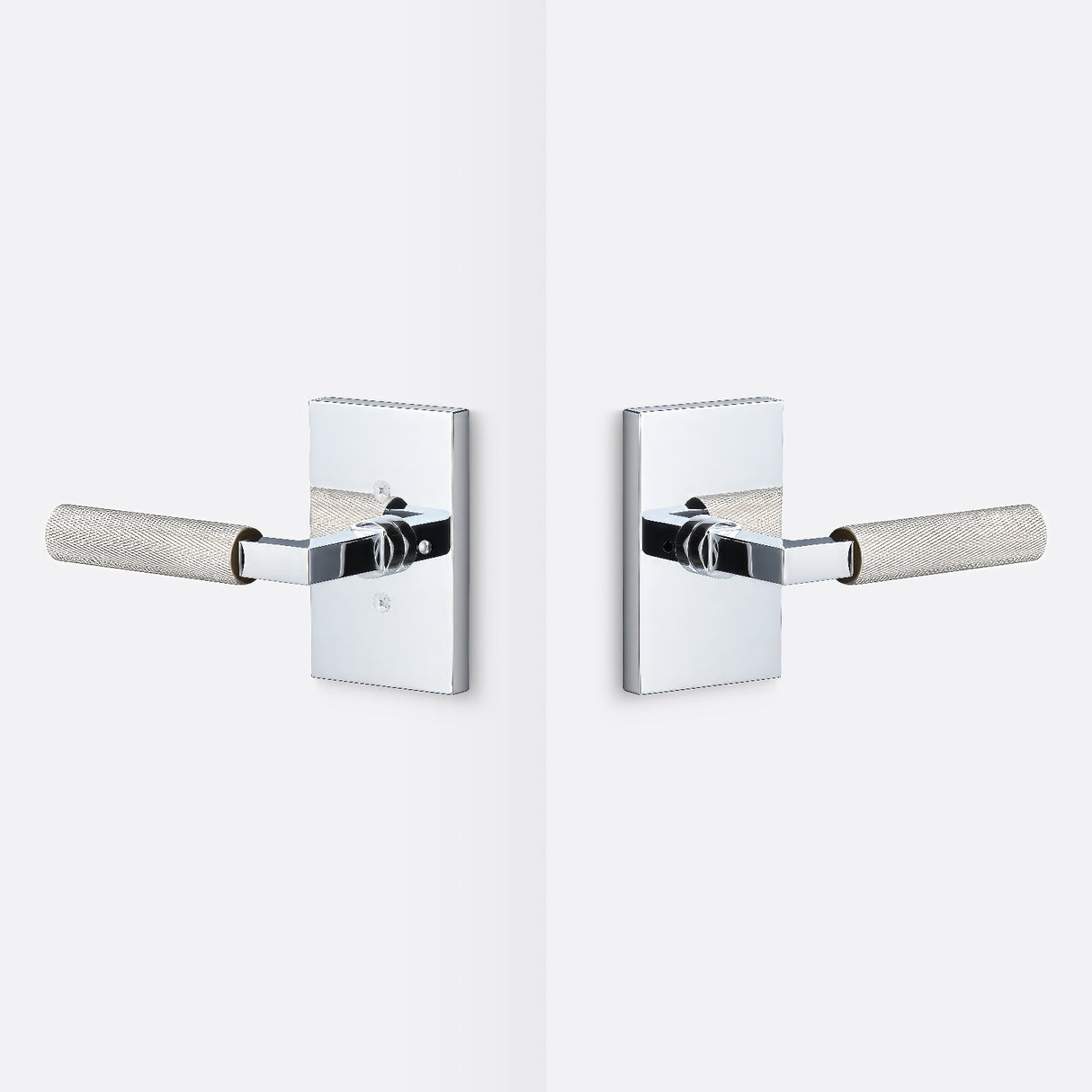 Sure-Loc LV102 26 GRIP-KN 15 polished chrome / satin nickel privacy door lever