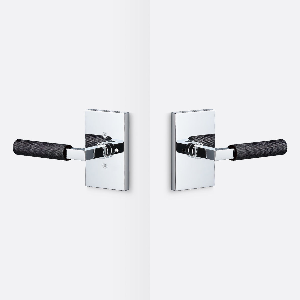 Sure-Loc LV102 26 GRIP-KN FBL polished chrome / flat black privacy door lever