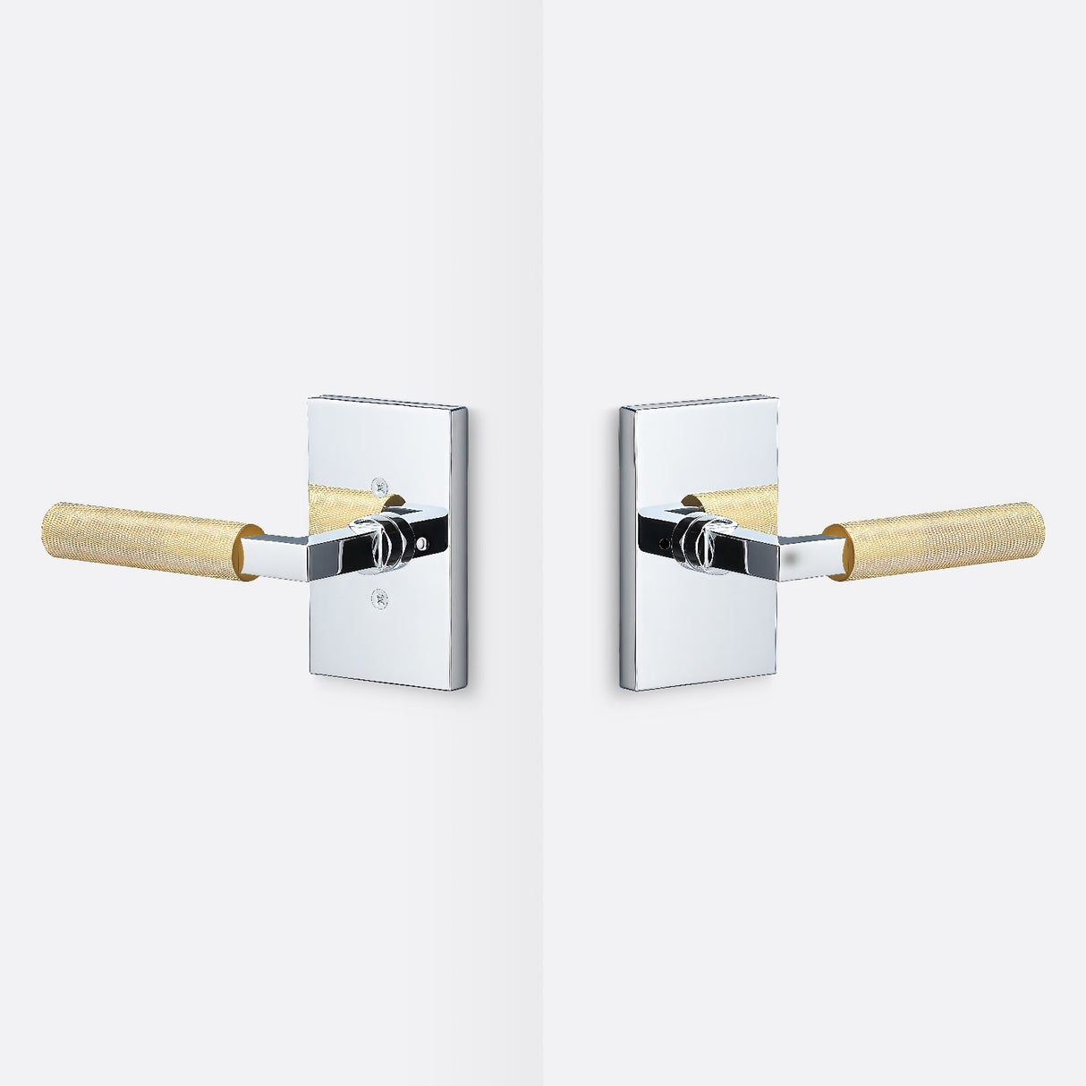 Sure-Loc LV102 26 GRIP-KN SB polished chrome / satin brass privacy door lever
