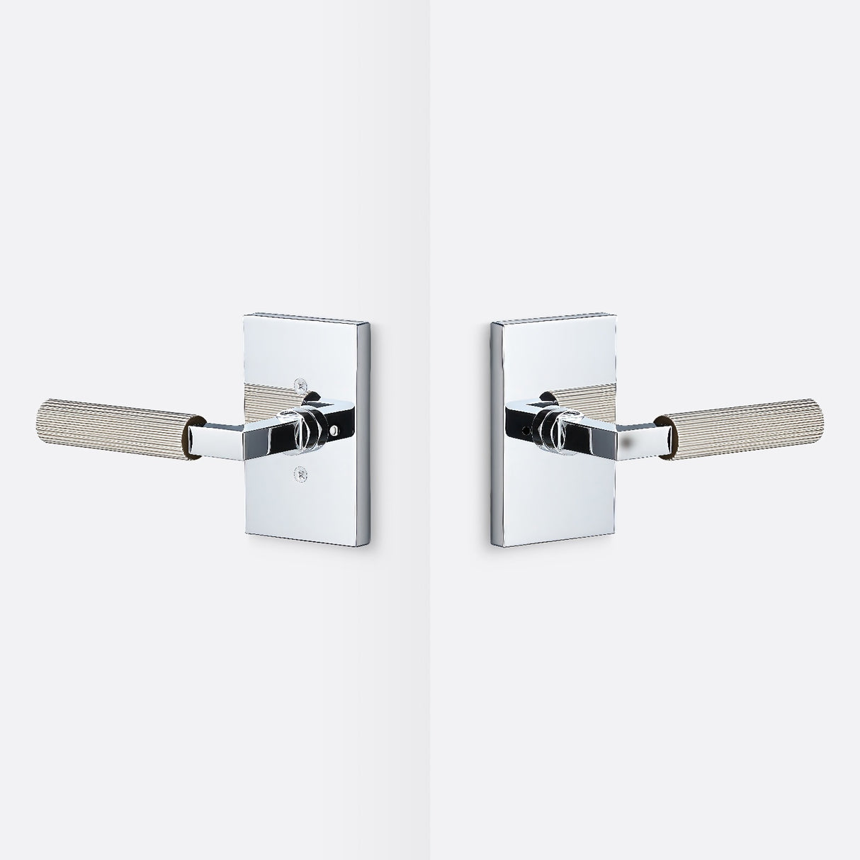Sure-Loc LV102 26 GRIP-SKN 15 polished chrome / satin nickel privacy door lever