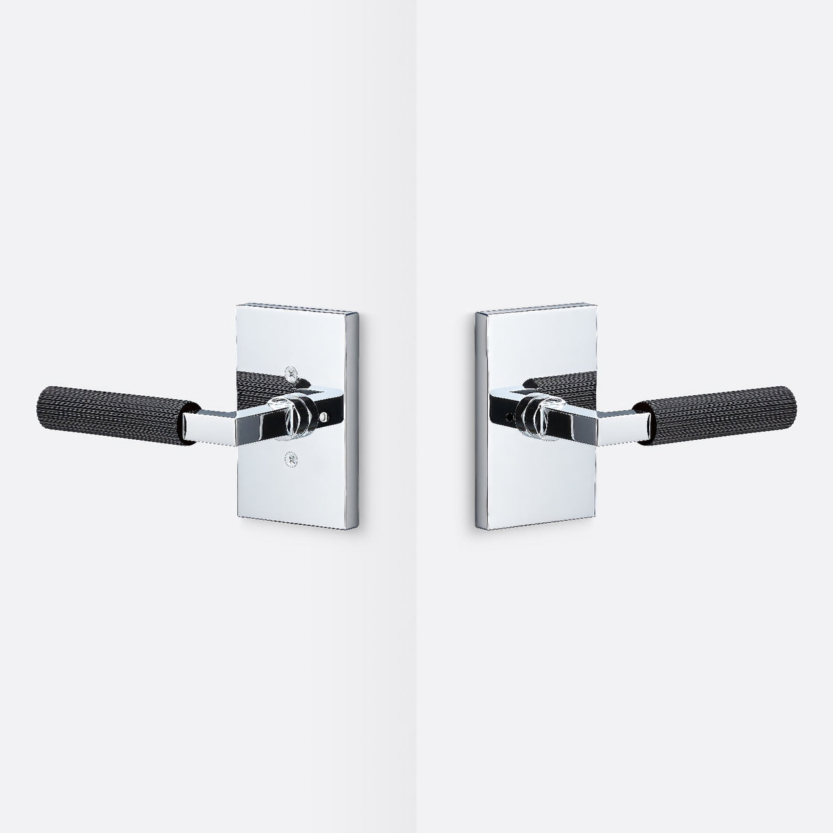 Sure-Loc LV102 26 GRIP-SKN FBL polished chrome / flat black privacy door lever