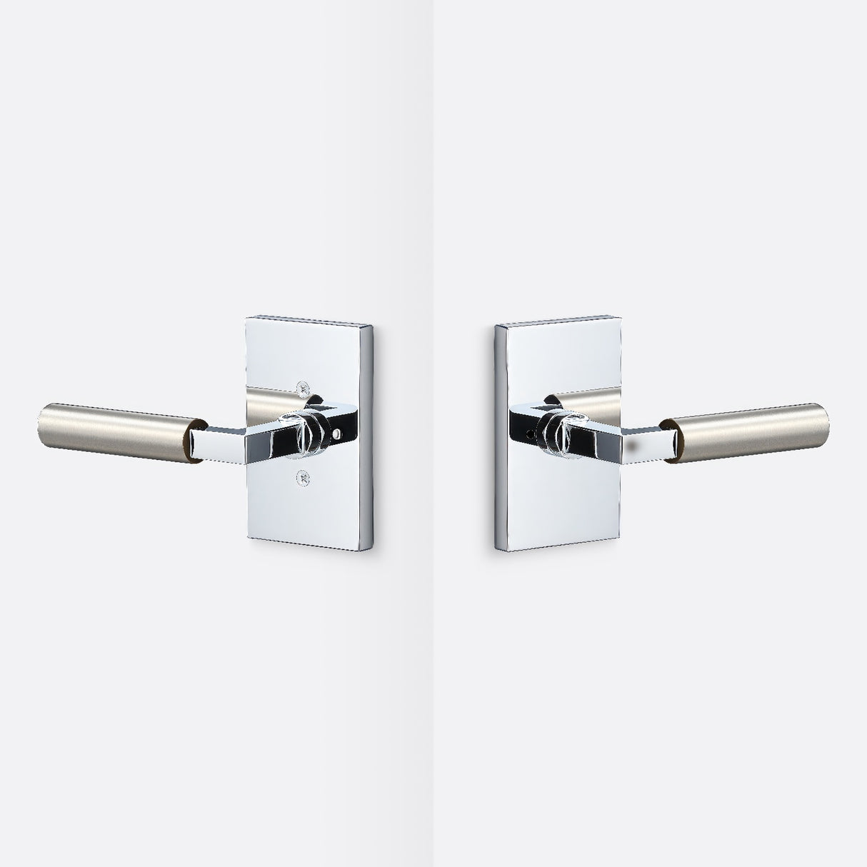 Sure-Loc LV102 26 GRIP-SM 15 polished chrome / satin nickel privacy door lever