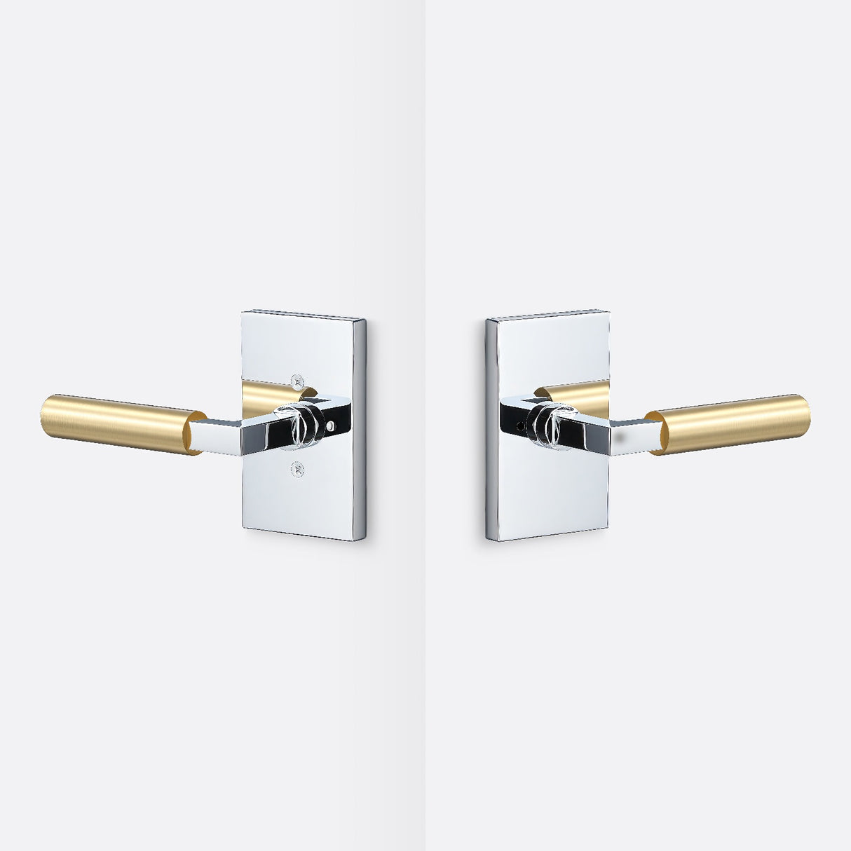 Sure-Loc LV102 26 GRIP-SM SB polished chrome / satin brass privacy door lever