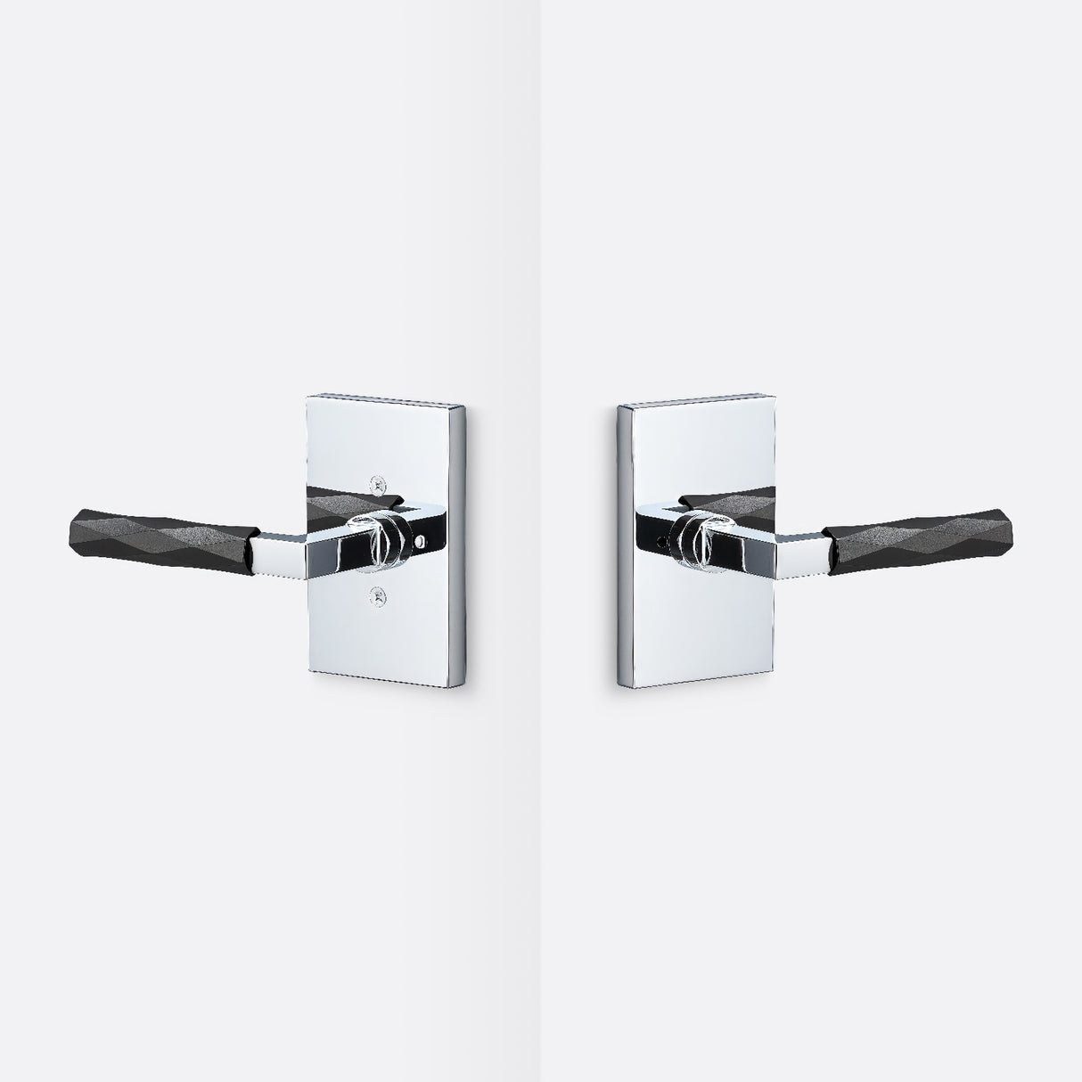 Sure-Loc LV102 26 GRIP-VT FBL polished chrome / flat black privacy door lever