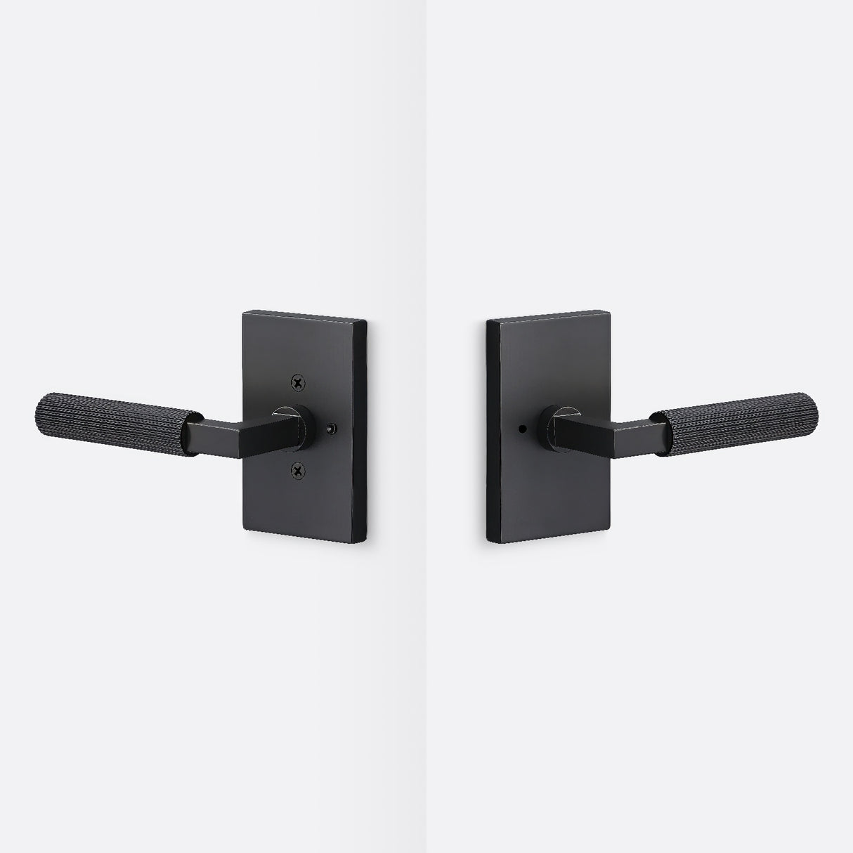 Sure-Loc LV102 FBL GRIP-SKN FBL flat black privacy door lever