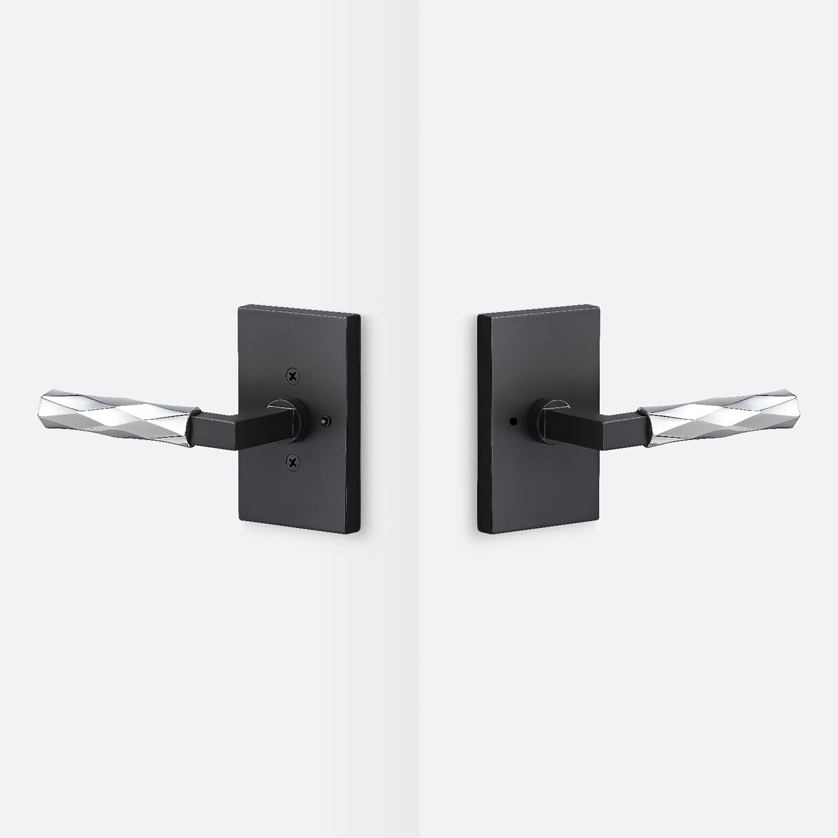 Sure-Loc LV102 FBL GRIP-VT 26 flat black / polished chrome privacy door lever