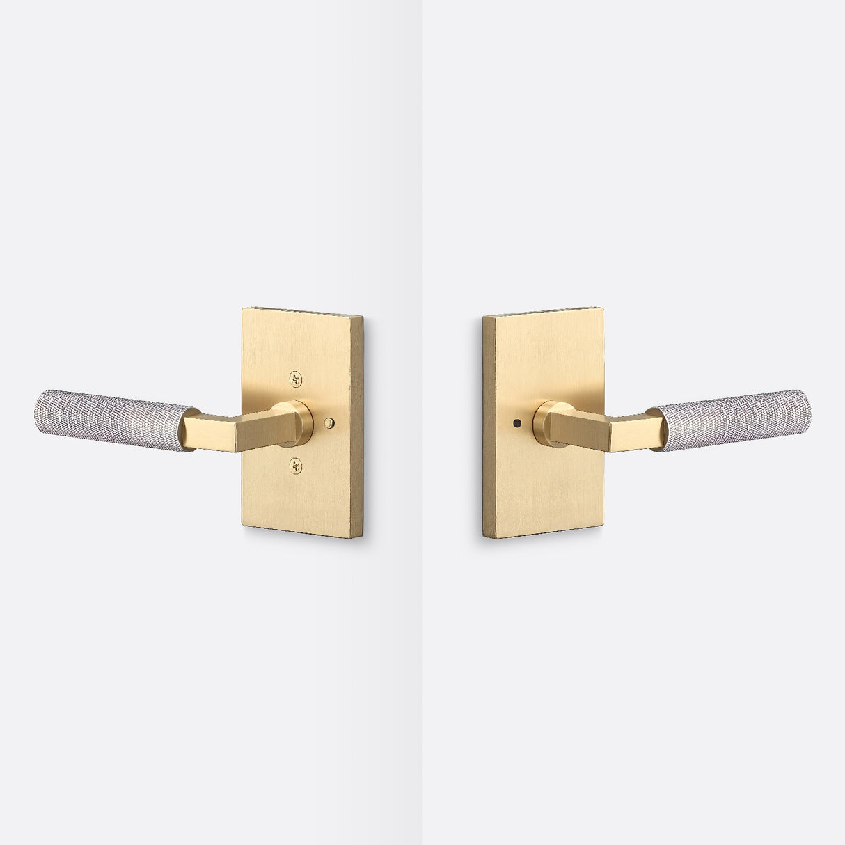 Sure-Loc LV102 SB GRIP-KN 15 satin brass / satin nickel privacy door lever