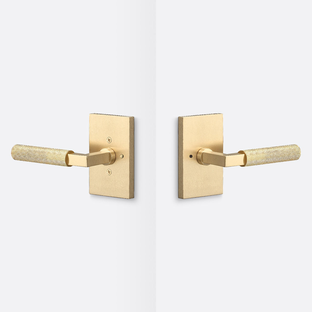 Sure-Loc LV102 SB GRIP-KN SB satin brass privacy door lever
