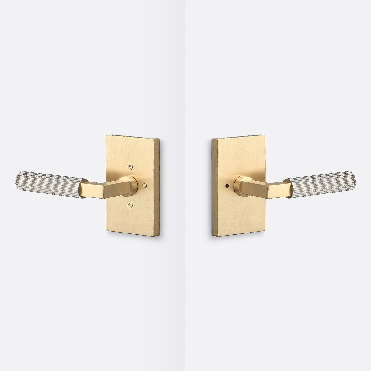 Sure-Loc LV102 SB GRIP-SKN 15 satin brass / satin nickel privacy door lever