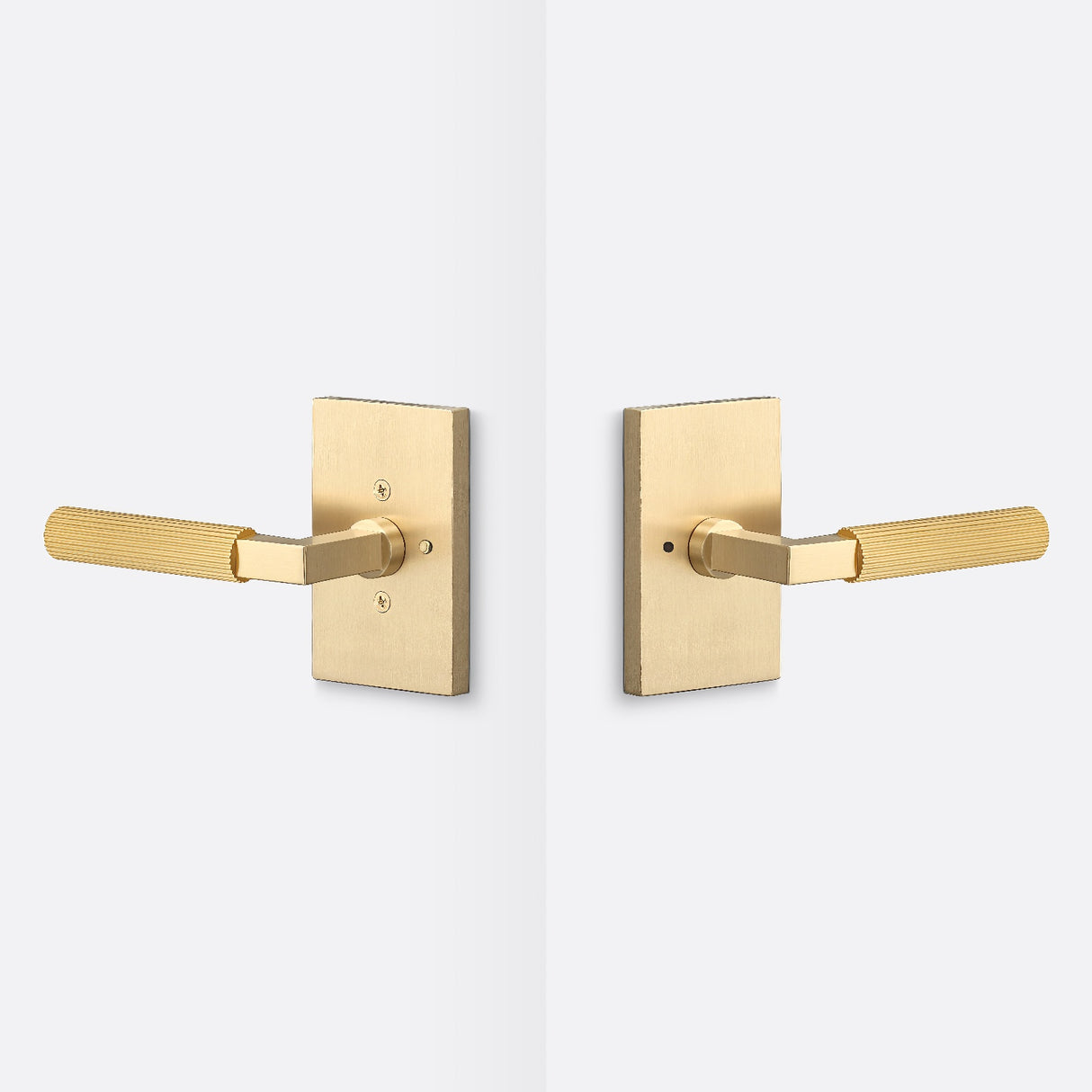 Sure-Loc LV102 SB GRIP-SKN SB satin brass privacy door lever