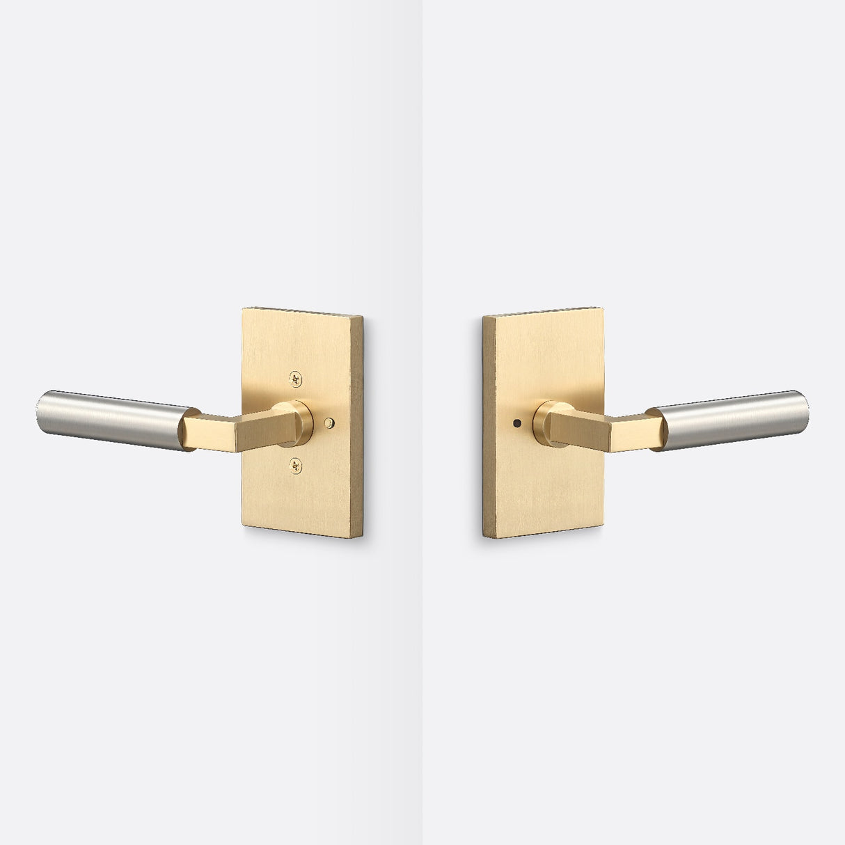 Sure-Loc LV102 SB GRIP-SM 15 satin brass / satin nickel privacy door lever