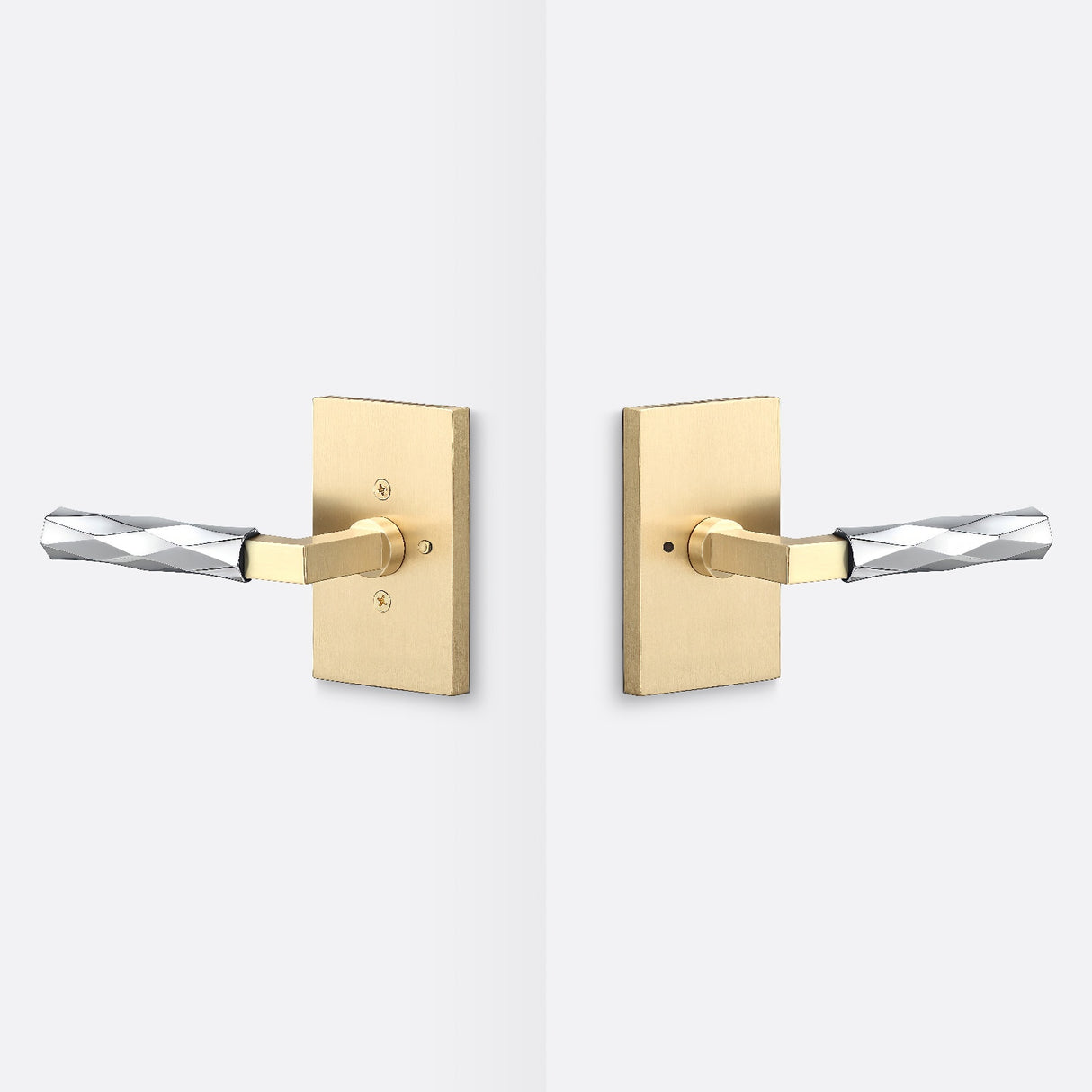 Sure-Loc LV102 SB GRIP-VT 26 satin brass / polished chrome privacy door lever