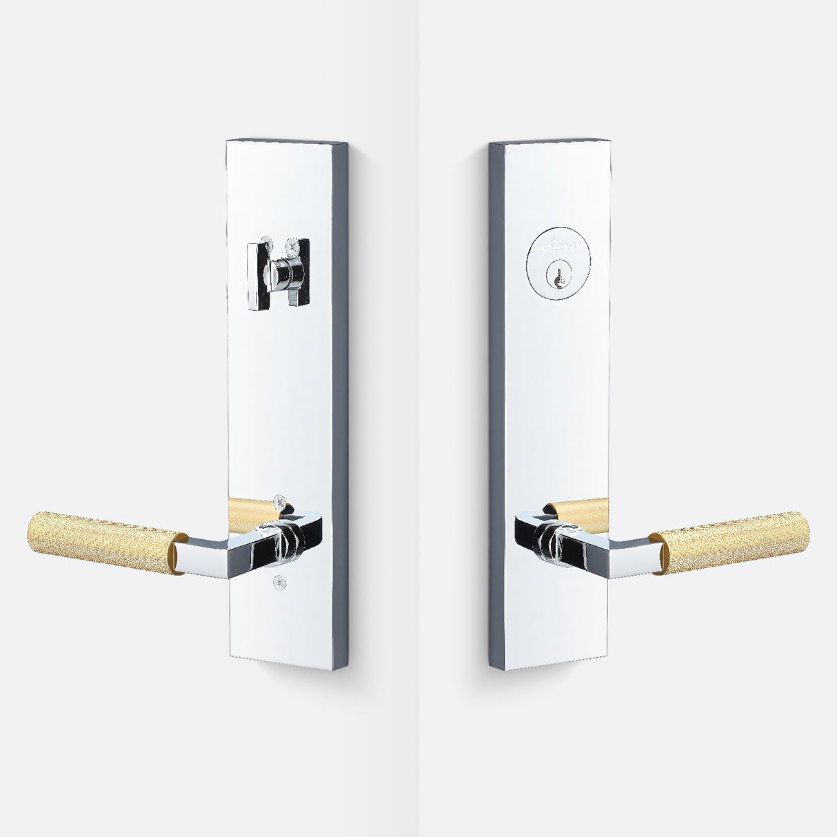 Sure-Loc LV307 26-GRIP KN SB polished chrome / satin brass single cylinder handleset