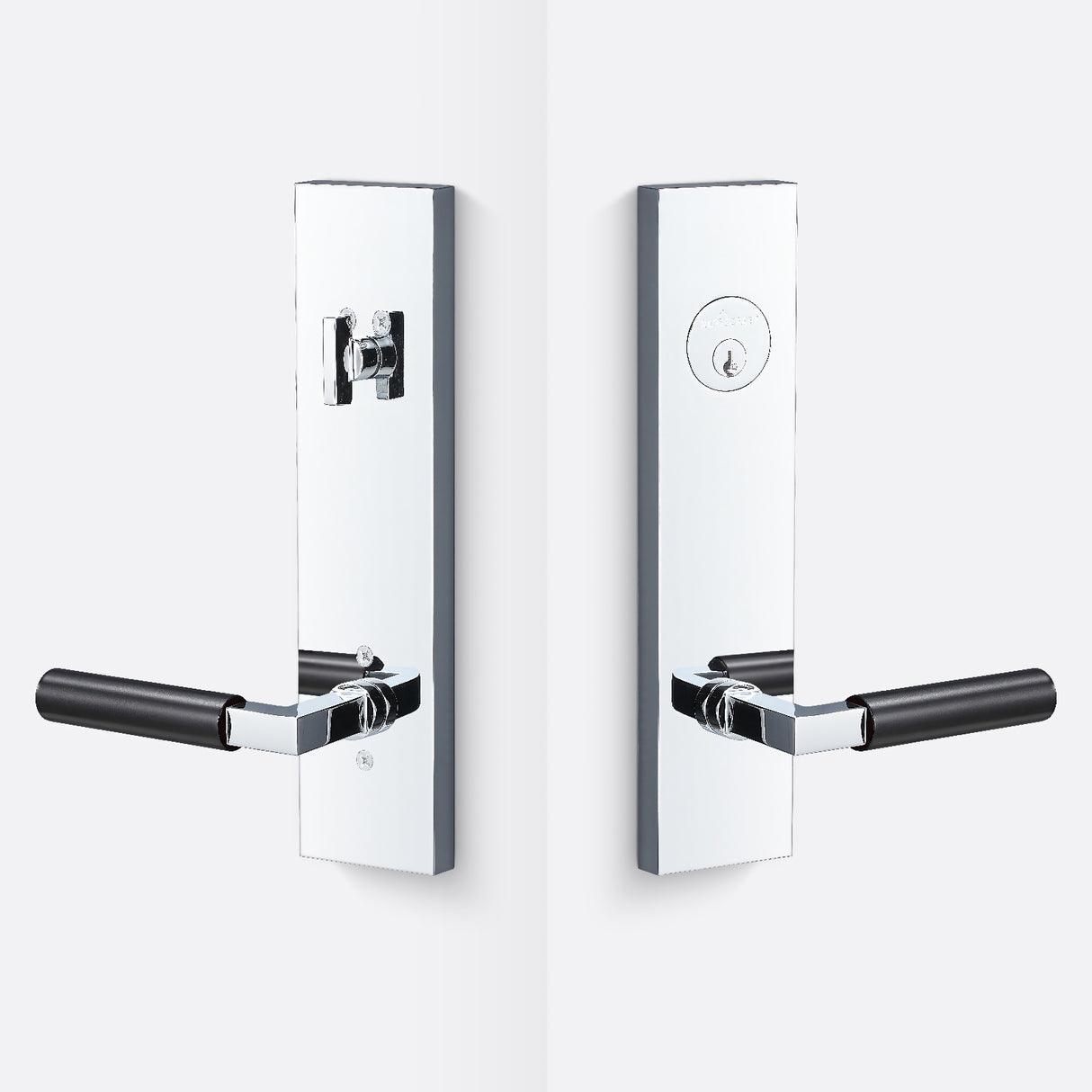 Sure-Loc LV307 26-GRIP SM FBL polished chrome / flat black single cylinder handleset